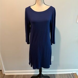 Tommy Bahama Navy Shift Dress 3/4 Sleeve Modal Women’s size Medium